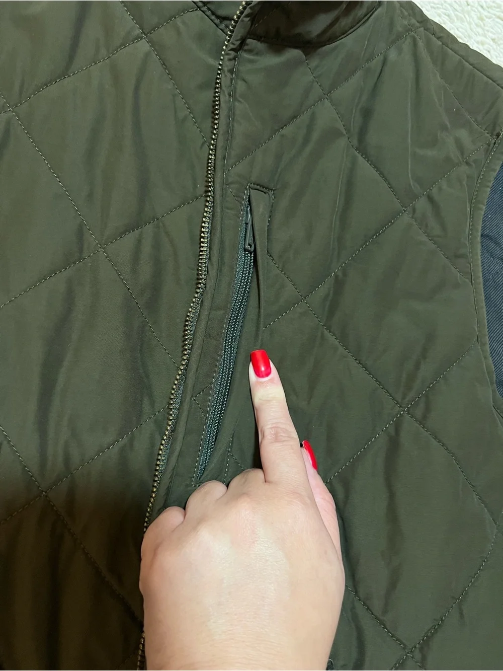 J.Crew Sussex Quilted Vest Olive Green XS Lightweight Insulated Utility Vest
